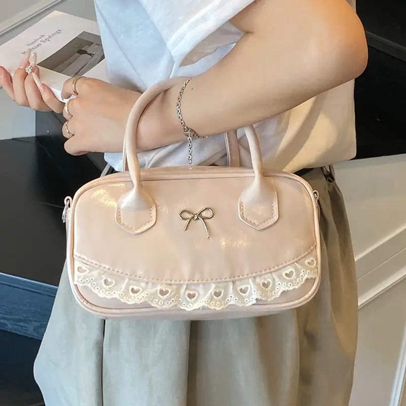 White Lace Handbag for Women 2025 Summer