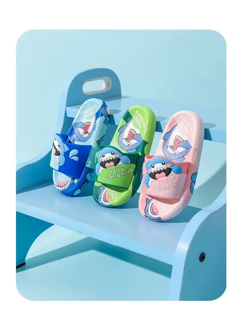 Children's Slippers Cartoon Cute Watermelon Shark Family Indoor Home Non-Slip Outer Wear Summer Baby Bathroom Soft Bottom — feature 6