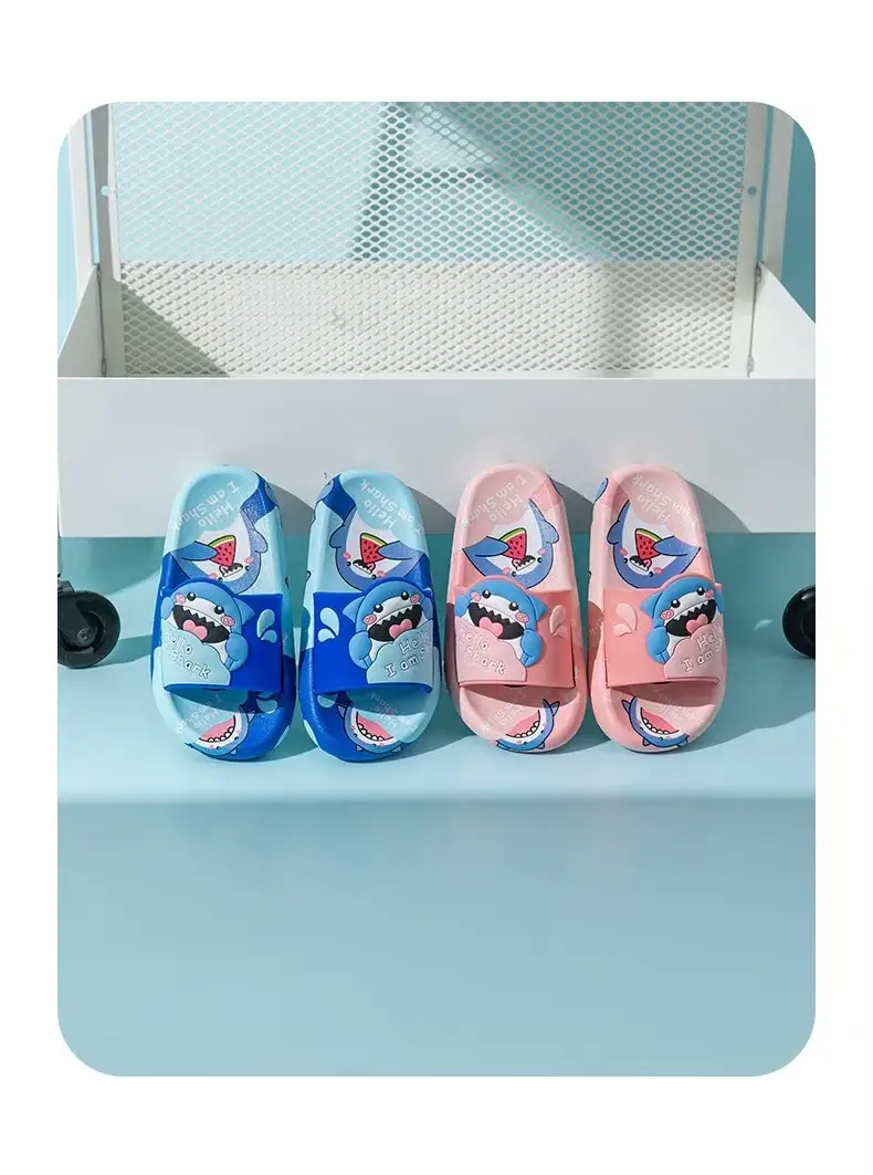 Children's Slippers Cartoon Cute Watermelon Shark Family Indoor Home Non-Slip Outer Wear Summer Baby Bathroom Soft Bottom — feature 8