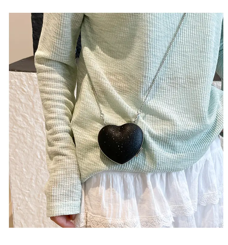 Heart Shaped Black Diamond Bag for Women — feature 13
