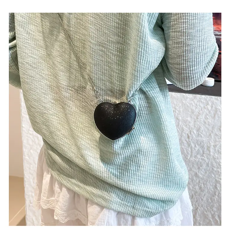 Heart Shaped Black Diamond Bag for Women — feature 14