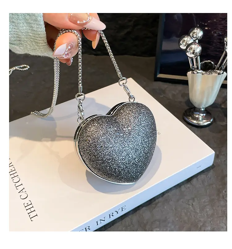 Heart Shaped Black Diamond Bag for Women — feature 7