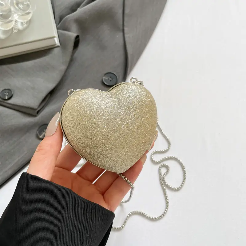 Heart Shaped Black Diamond Bag for Women - Image 2
