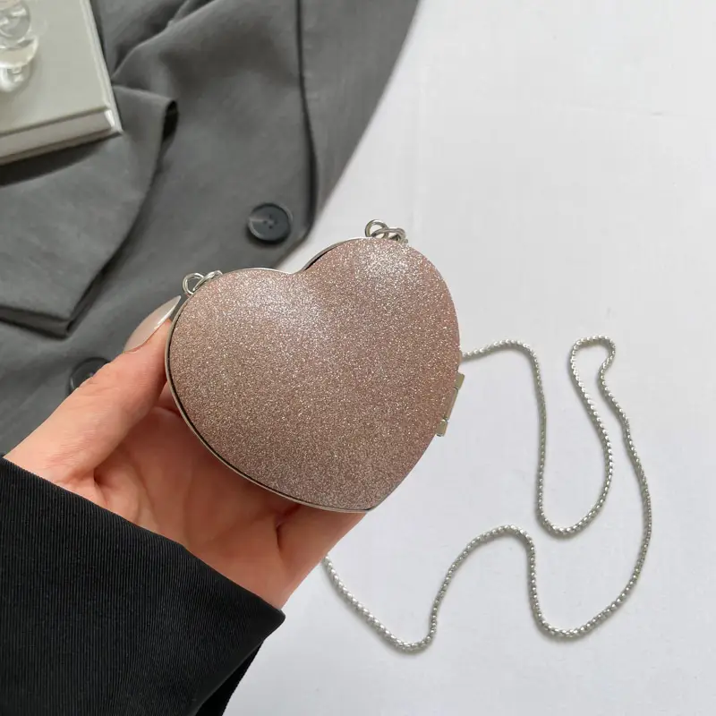 Heart Shaped Black Diamond Bag for Women - Image 4