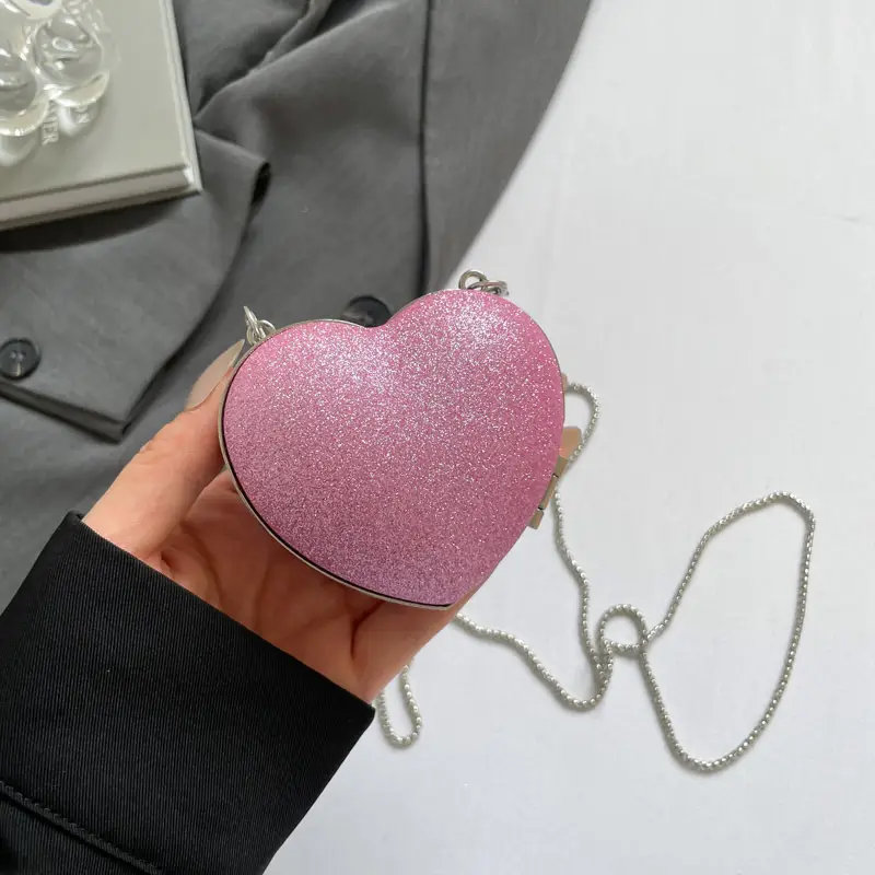 Heart Shaped Black Diamond Bag for Women - Image 6
