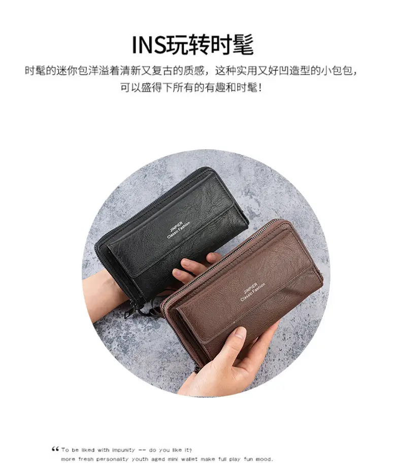 Cross-Border Men's Wallet Pu Multi-Card Slot Casual Long Wallet New Large-Capacity Clutch Bag Mobile Phone Coin Purse for Men — feature 10