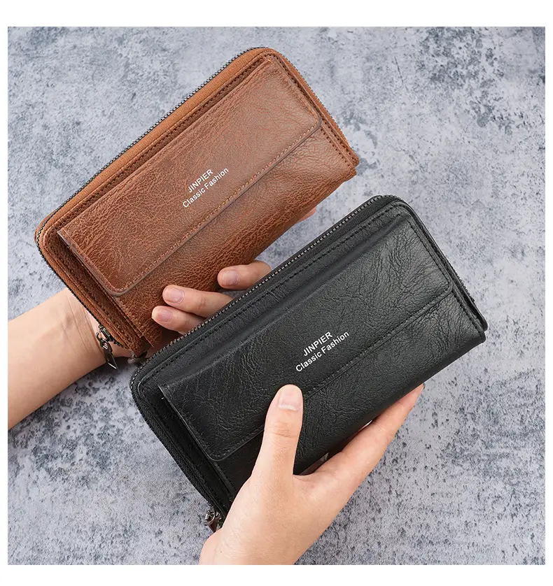 Cross-Border Men's Wallet Pu Multi-Card Slot Casual Long Wallet New Large-Capacity Clutch Bag Mobile Phone Coin Purse for Men — feature 11
