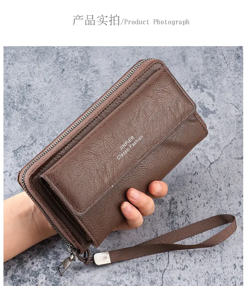 Cross-Border Men's Wallet Pu Multi-Card Slot Casual Long Wallet New Large-Capacity Clutch Bag Mobile Phone Coin Purse for Men — feature 12
