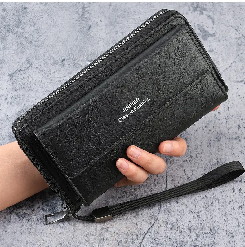 Cross-Border Men's Wallet Pu Multi-Card Slot Casual Long Wallet New Large-Capacity Clutch Bag Mobile Phone Coin Purse for Men — feature 14