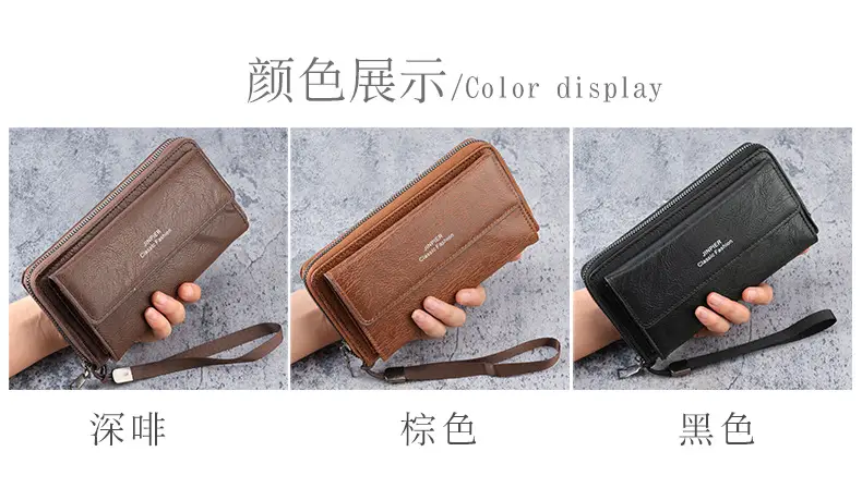 Cross-Border Men's Wallet Pu Multi-Card Slot Casual Long Wallet New Large-Capacity Clutch Bag Mobile Phone Coin Purse for Men — feature 4