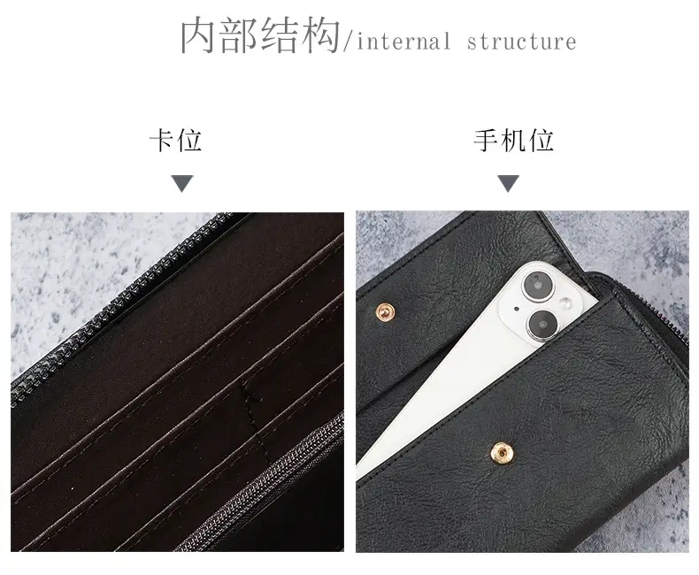Cross-Border Men's Wallet Pu Multi-Card Slot Casual Long Wallet New Large-Capacity Clutch Bag Mobile Phone Coin Purse for Men — feature 5