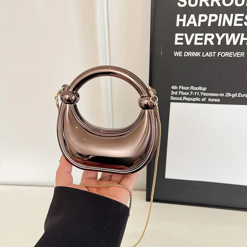 Laser Dumpling Bag Silver Chain Shoulder Crossbody