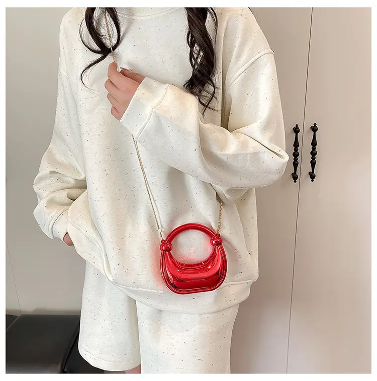 Laser Dumpling Bag Silver Chain Shoulder Crossbody — feature 22