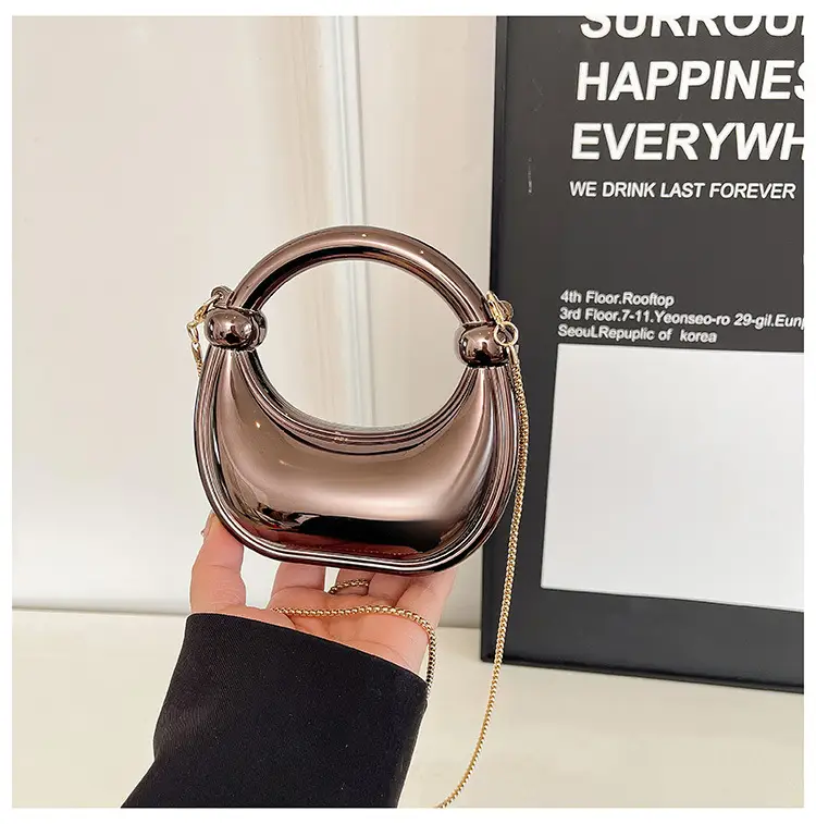 Laser Dumpling Bag Silver Chain Shoulder Crossbody — feature 27