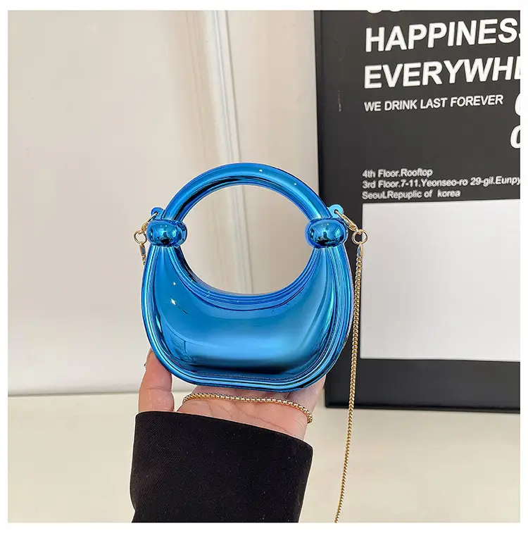 Laser Dumpling Bag Silver Chain Shoulder Crossbody — feature 29