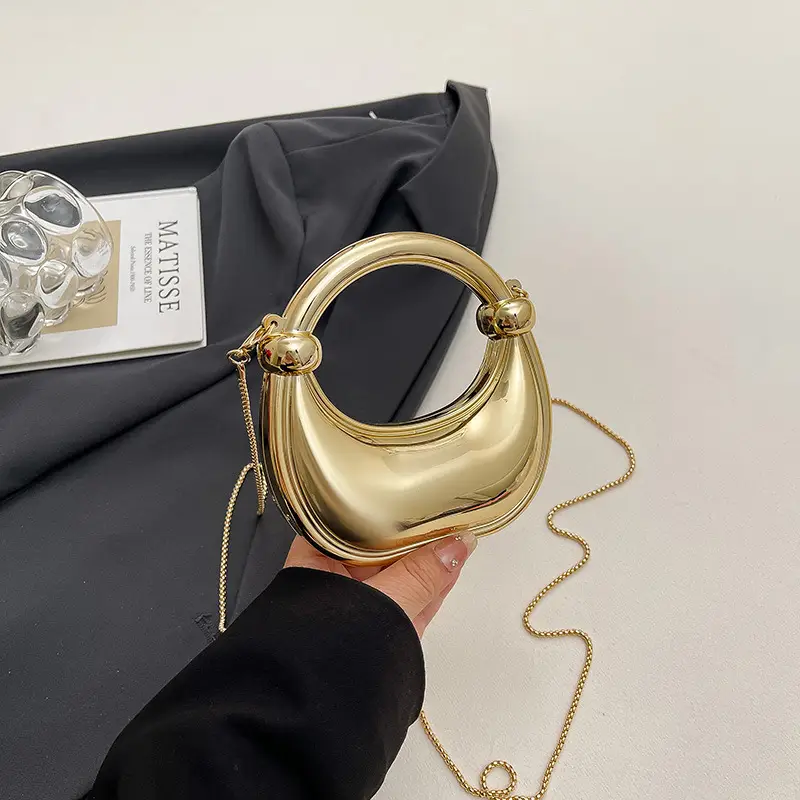 Laser Dumpling Bag Silver Chain Shoulder Crossbody