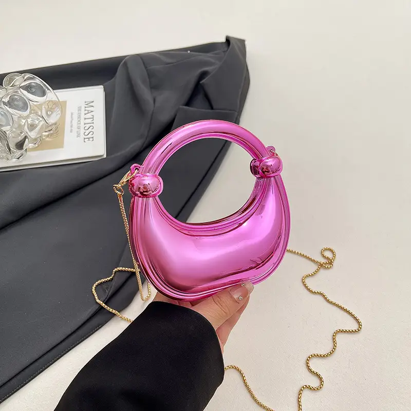 Laser Dumpling Bag Silver Chain Shoulder Crossbody