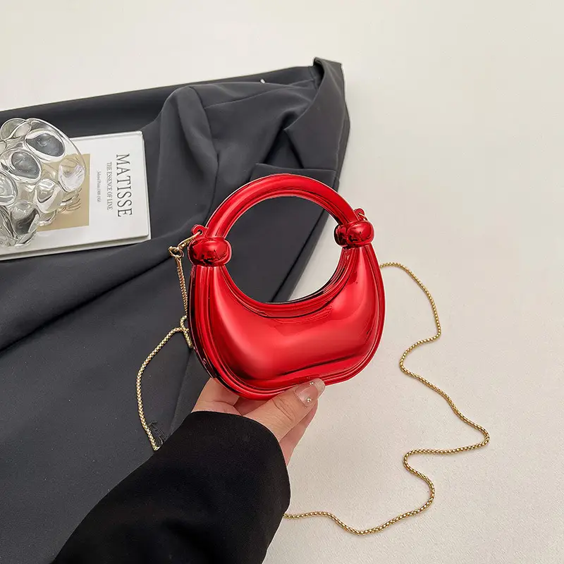 Laser Dumpling Bag Silver Chain Shoulder Crossbody