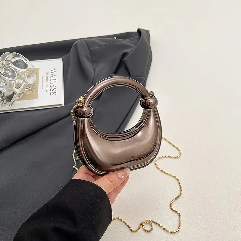 Laser Dumpling Bag Silver Chain Shoulder Crossbody
