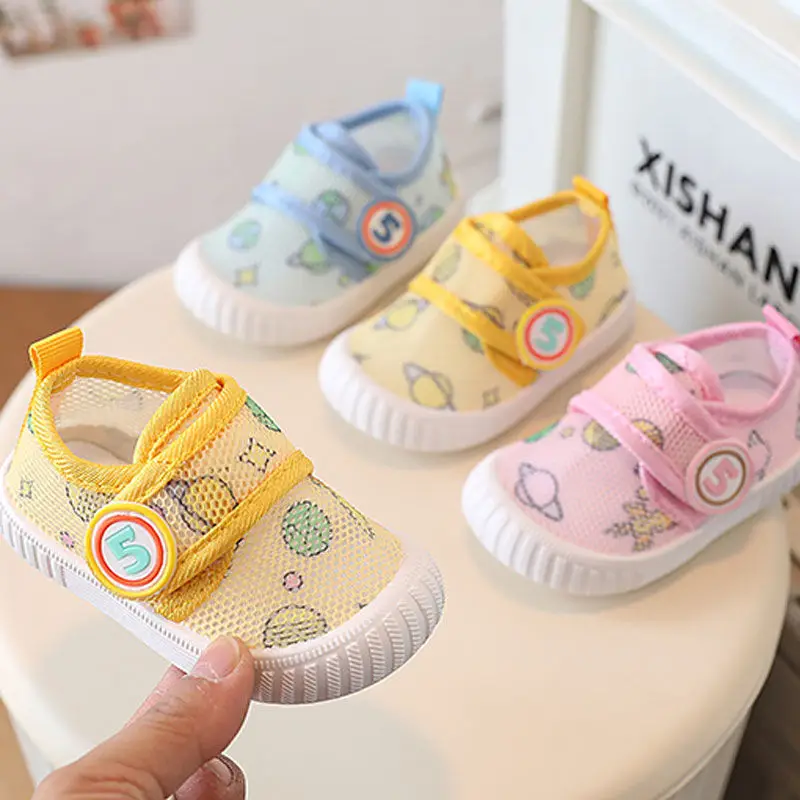 2022 Baby Mesh Anti-Slip Shoes Yellow Cartoon 0-1-2Y — feature 4
