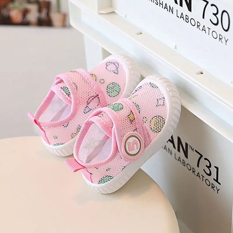 2022 Baby Mesh Anti-Slip Shoes Yellow Cartoon 0-1-2Y