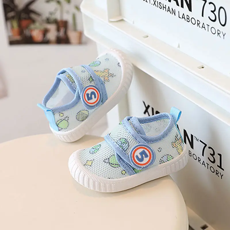 2022 Baby Mesh Anti-Slip Shoes Yellow Cartoon 0-1-2Y
