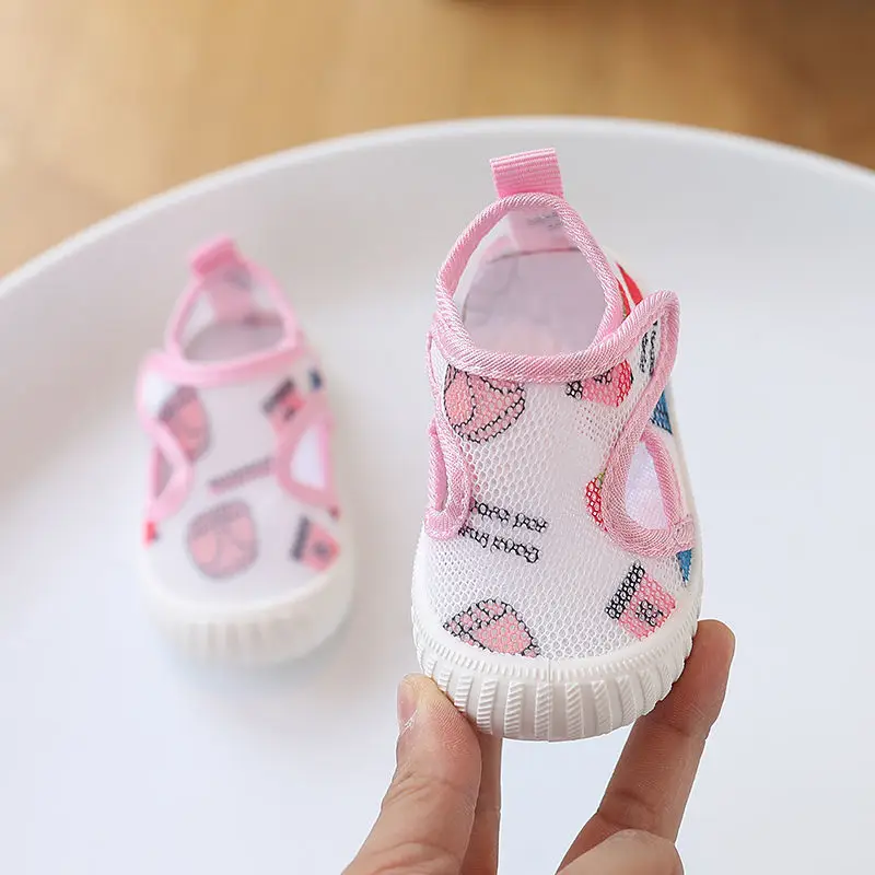 2022 Baby Mesh Anti-Slip Shoes Yellow Cartoon 0-1-2Y