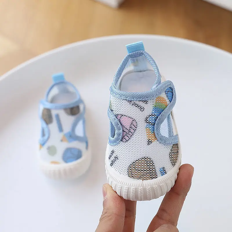 2022 Baby Mesh Anti-Slip Shoes Yellow Cartoon 0-1-2Y