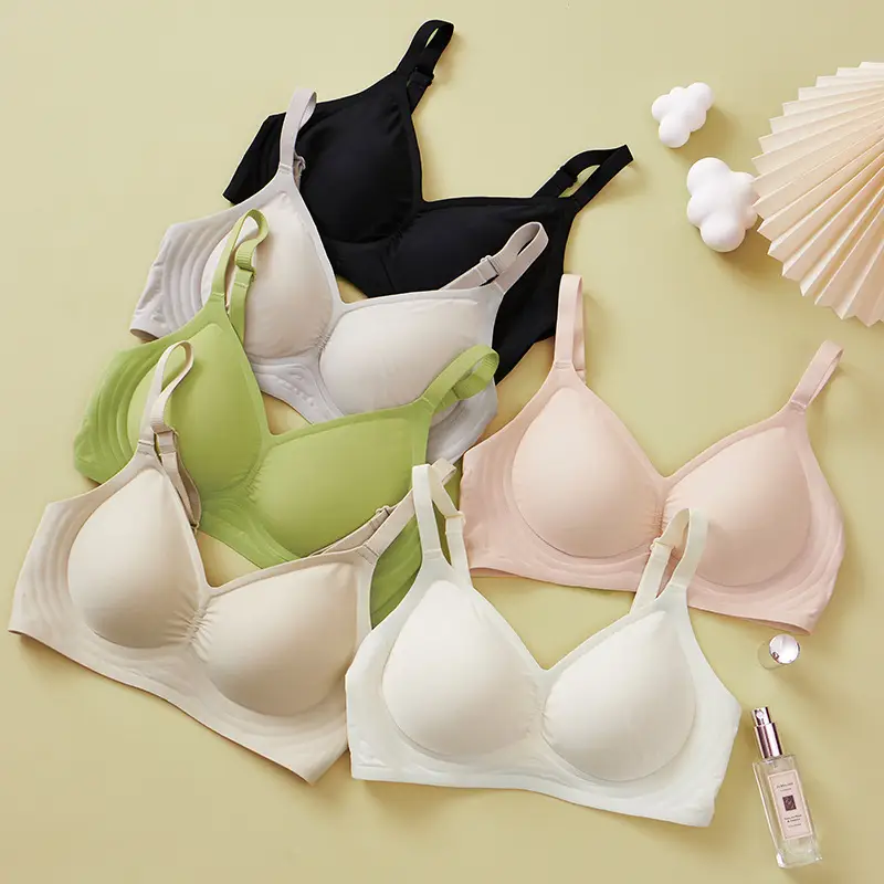 Live Broadcast Popular Summer Seamless Nude Underwear Women's Jelly Soft Support Adjustable Wire-Free Super Soft Thin Bra