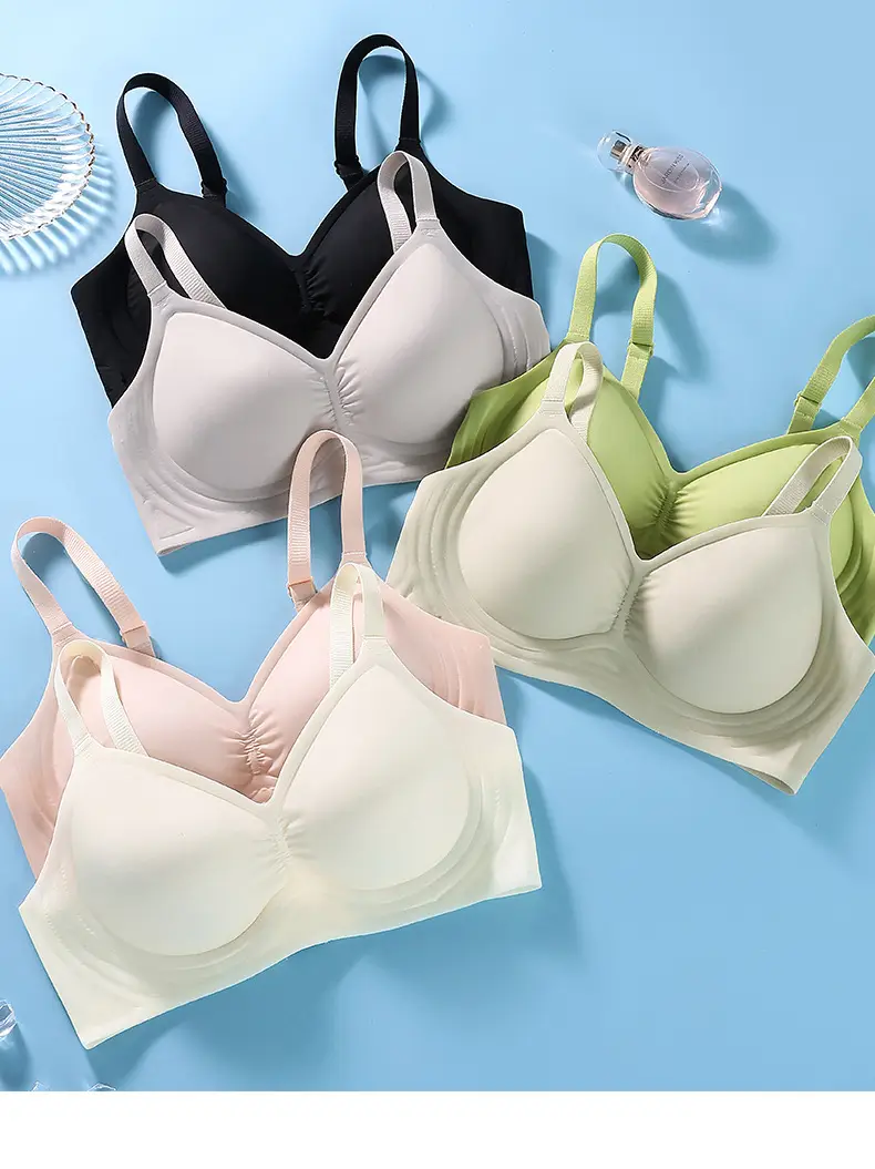 Live Broadcast Popular Summer Seamless Nude Underwear Women's Jelly Soft Support Adjustable Wire-Free Super Soft Thin Bra — feature 15
