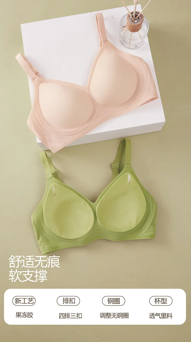 Live Broadcast Popular Summer Seamless Nude Underwear Women's Jelly Soft Support Adjustable Wire-Free Super Soft Thin Bra — feature 20