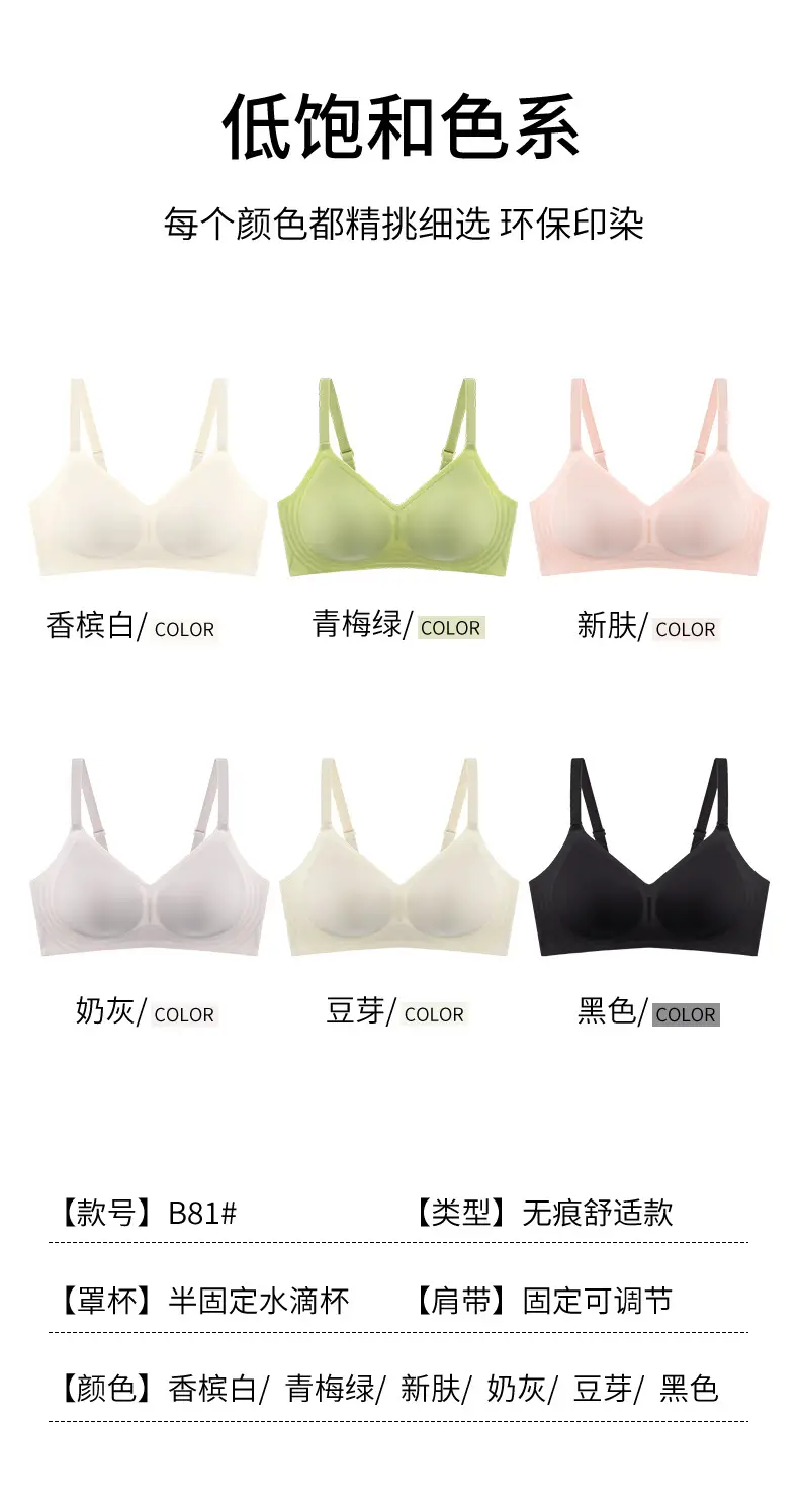 Live Broadcast Popular Summer Seamless Nude Underwear Women's Jelly Soft Support Adjustable Wire-Free Super Soft Thin Bra — feature 7