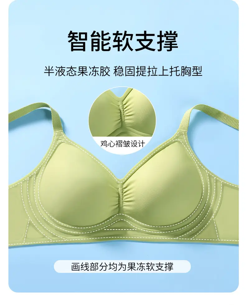 Live Broadcast Popular Summer Seamless Nude Underwear Women's Jelly Soft Support Adjustable Wire-Free Super Soft Thin Bra — feature 9