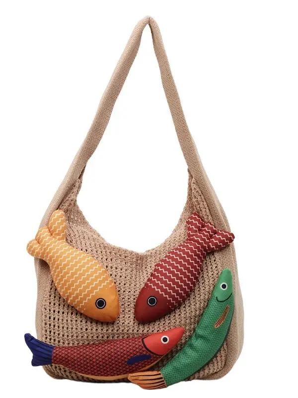Cross-Brand Cartoon Fish Tote Bag for Women Large Capacity - Image 8