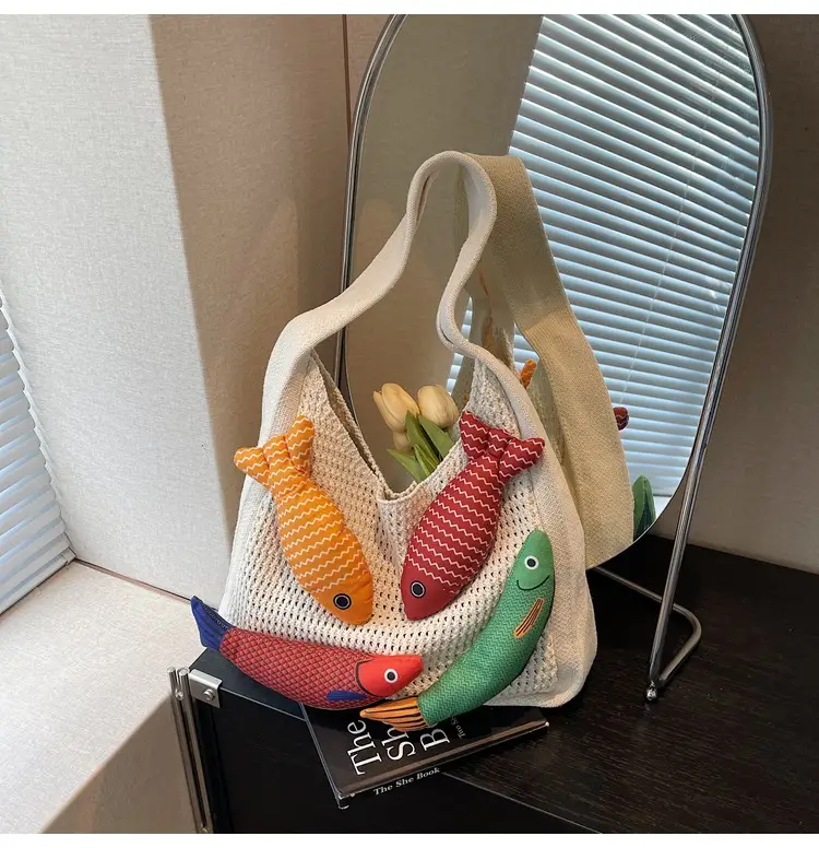 Cross-Brand Cartoon Fish Tote Bag for Women Large Capacity — feature 13
