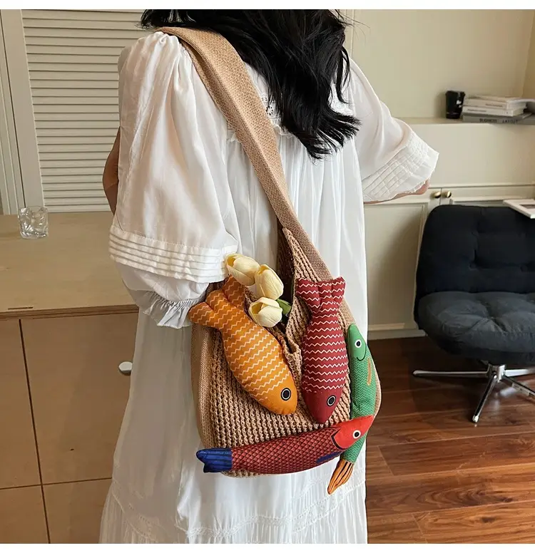 Cross-Brand Cartoon Fish Tote Bag for Women Large Capacity — feature 14