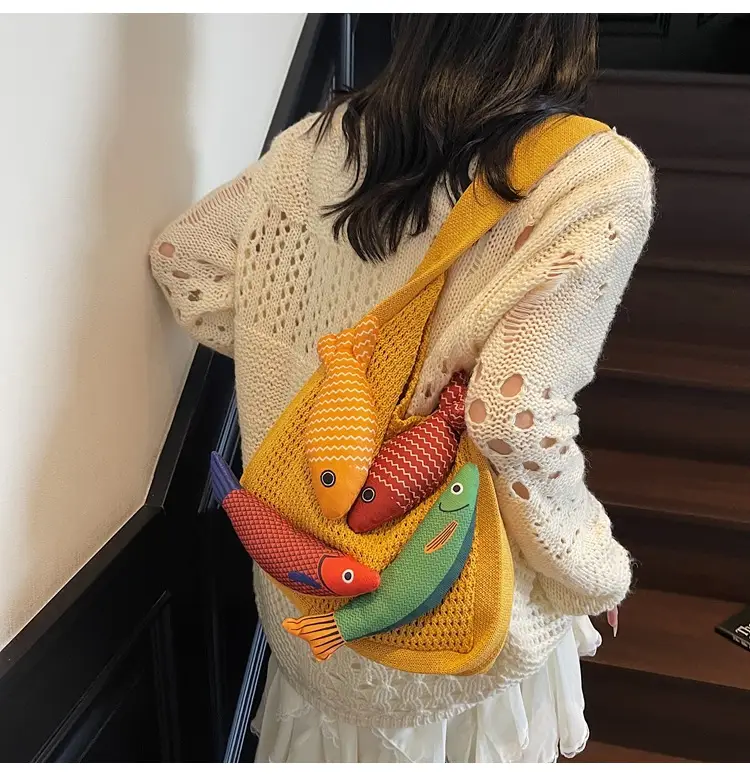 Cross-Brand Cartoon Fish Tote Bag for Women Large Capacity — feature 21
