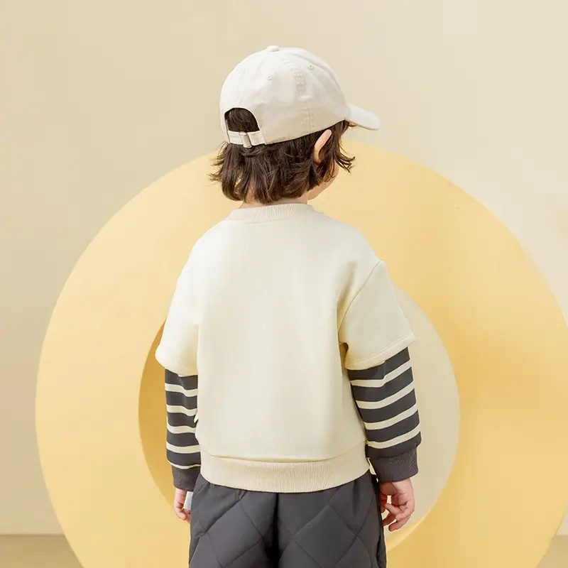 Kids Sweatshirt Yellow Striped Long Sleeve Baby Outfit