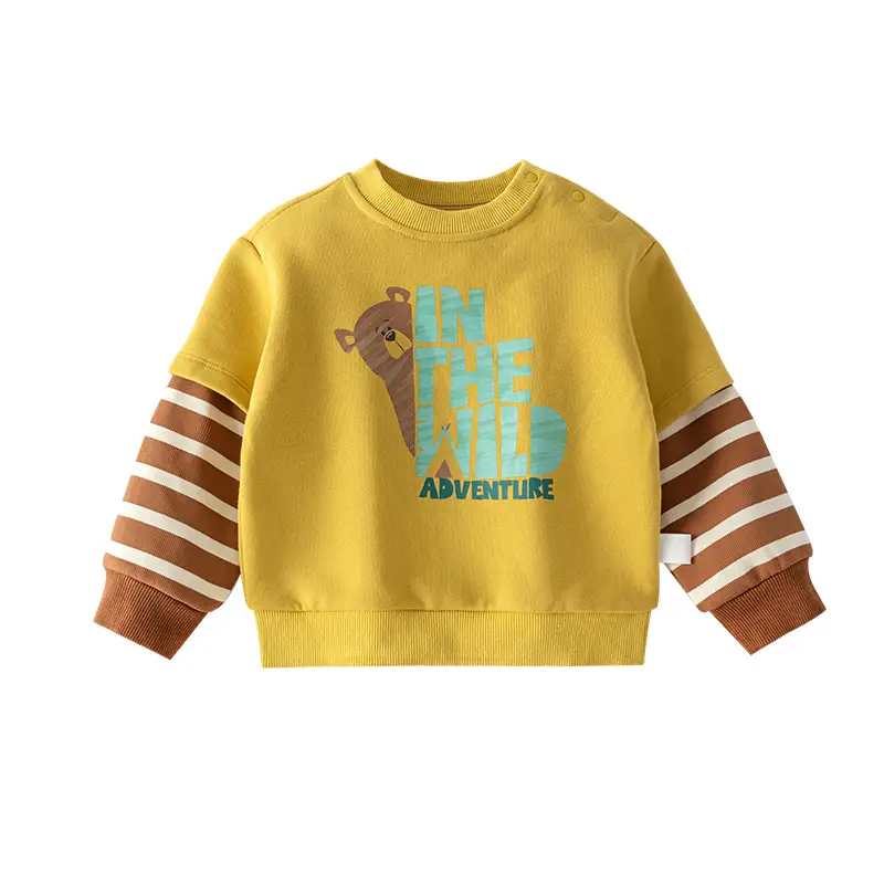 Kids Sweatshirt Yellow Striped Long Sleeve Baby Outfit