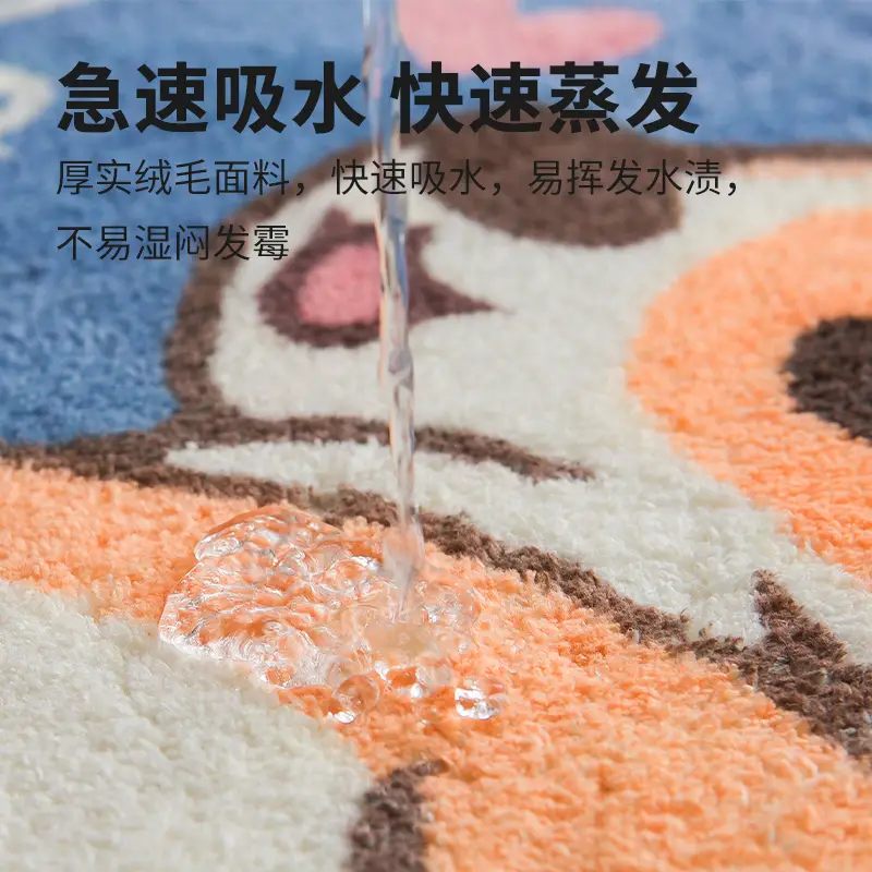 Thick Plush Absorbent Toilet Floor Mat Non-Slip