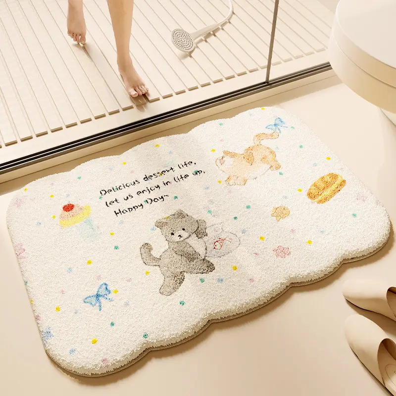 Thick Plush Absorbent Toilet Floor Mat Non-Slip