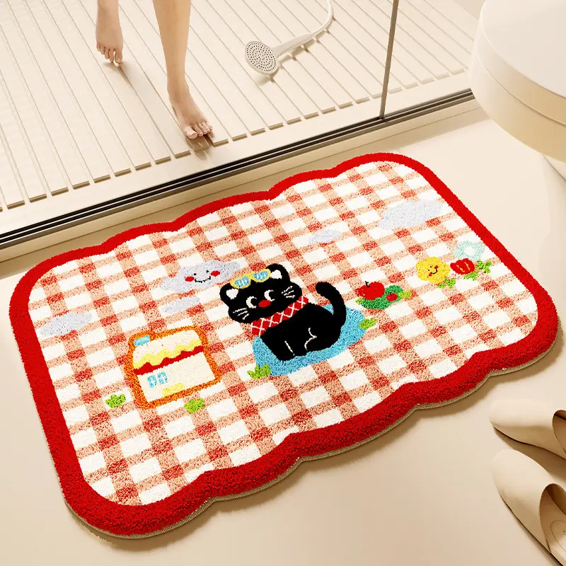 Thick Plush Absorbent Toilet Floor Mat Non-Slip