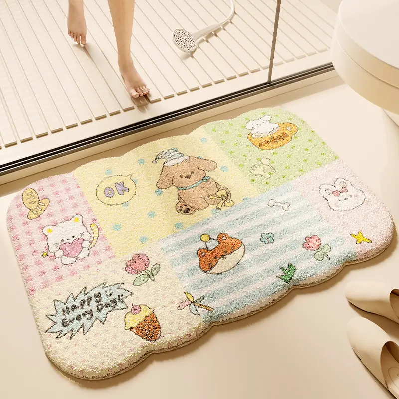 Thick Plush Absorbent Toilet Floor Mat Non-Slip
