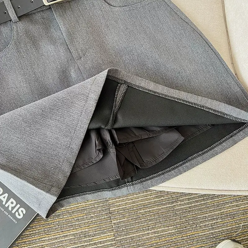 Gray High-Waist Slimming Skirt for Petite Women — feature 18