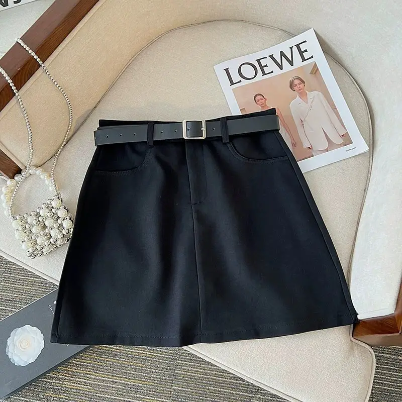 Gray High-Waist Slimming Skirt for Petite Women — feature 22