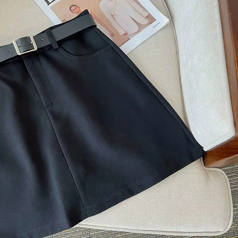 Gray High-Waist Slimming Skirt for Petite Women — feature 23