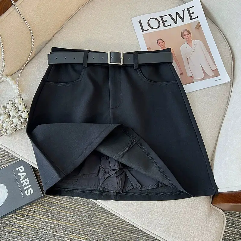 Gray High-Waist Slimming Skirt for Petite Women — feature 25