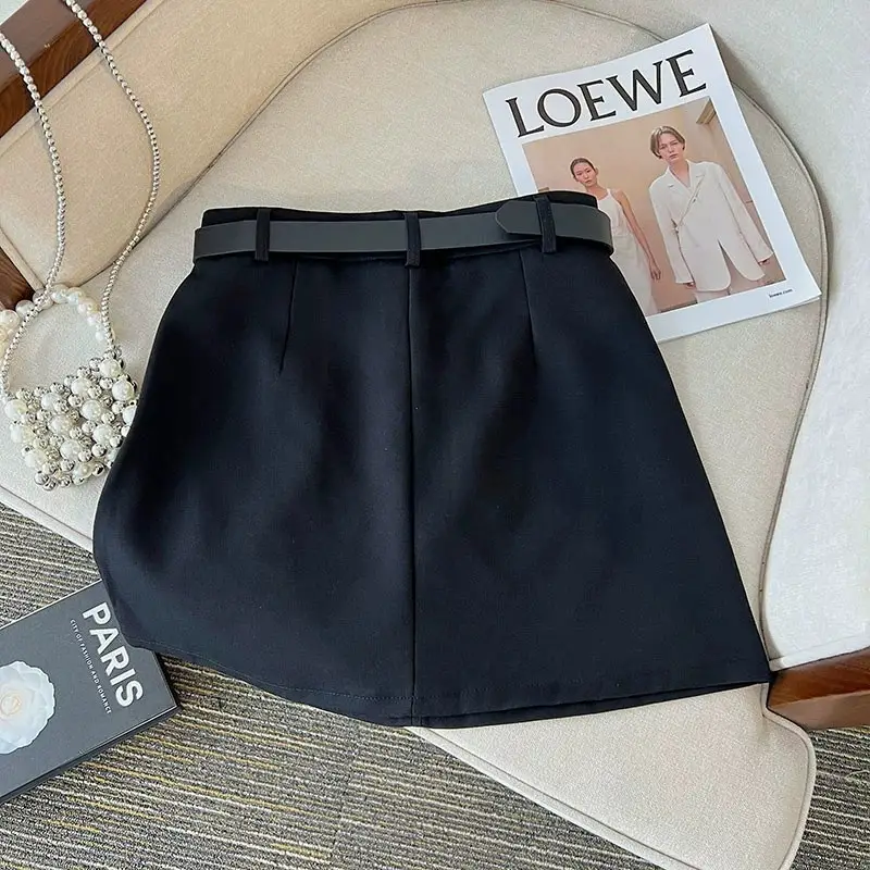 Gray High-Waist Slimming Skirt for Petite Women — feature 26