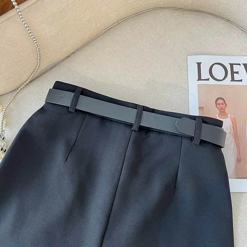 Gray High-Waist Slimming Skirt for Petite Women — feature 27