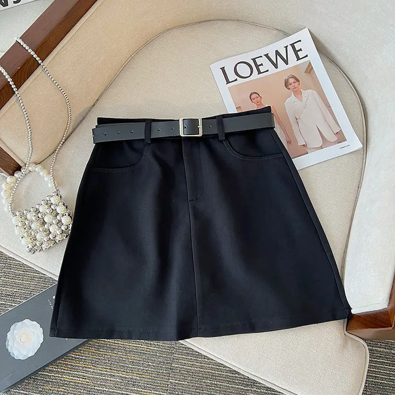 Gray High-Waist Slimming Skirt for Petite Women — feature 3